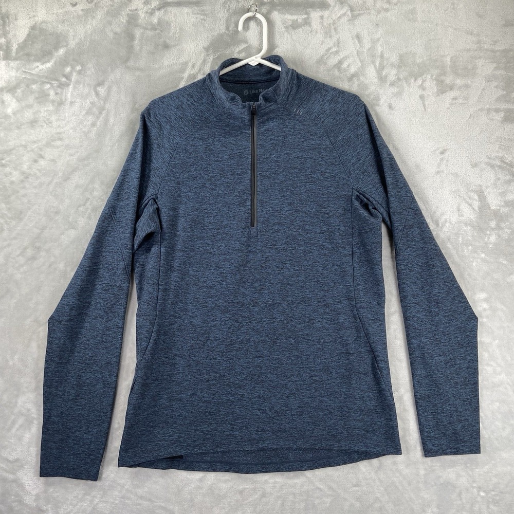 Lululemon Shirt men's Medium Surge Warm 1/2 Zip Blue Performance Pullover Pocket